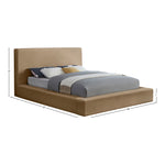 Dorian Velvet Upholstered King Bed in Beige