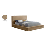 Dorian Velvet Upholstered King Bed in Beige