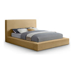 Dorian Velvet Upholstered King Bed in Camel
