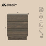 Ardea 20" Nightstand (3-Drawer) in Walnut