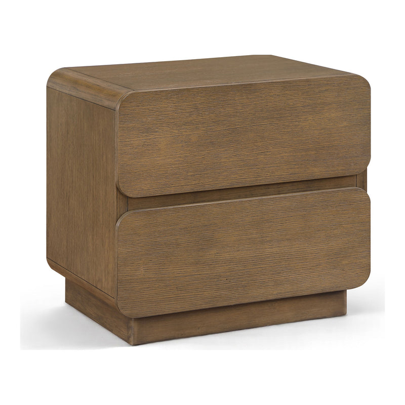 Adagio Solid Wood And Oak Veneer Nightstand in Brown