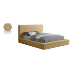 Dorian Velvet Upholstered King Bed in Camel