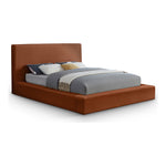 Dorian Velvet Upholstered King Bed in Cognac