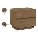 Adagio Solid Wood And Oak Veneer Nightstand in Brown