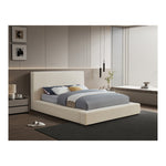 Dorian Velvet Upholstered King Bed in Cream