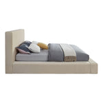 Dorian Velvet Upholstered King Bed in Cream