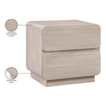 Adagio Solid Wood And Oak Veneer Nightstand in Natural