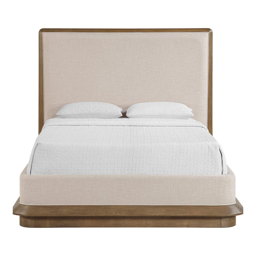 Adagio Fabric Upholstered Queen Bed (3 Boxes) in Brown
