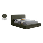 Dorian Velvet Upholstered King Bed in Green