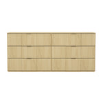 Clive 72" Dresser (6-Drawer) in Natural Oak and Gold