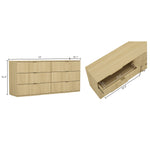 Clive 72" Dresser (6-Drawer) in Natural Oak and Gold