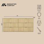 Clive 72" Dresser (6-Drawer) in Natural Oak and Gold