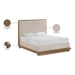 Adagio Fabric Upholstered Queen Bed (3 Boxes) in Brown