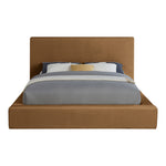 Dorian Velvet Upholstered King Bed in Saddle