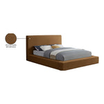 Dorian Velvet Upholstered King Bed in Saddle