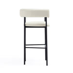 Onda Vegan Leather Metal Upholstered Barstool in Ivory