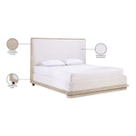 Adagio Fabric Upholstered Queen Bed (3 Boxes) in Natural