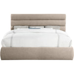 Adam Linen Textured Fabric Upholstered King Bed in Beige