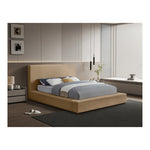 Dorian Velvet Upholstered Queen Bed in Beige