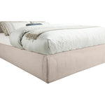 Adam Linen Textured Fabric Upholstered King Bed in Beige