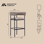 Onda Vegan Leather Metal Upholstered Barstool in Taupe