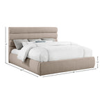 Adam Linen Textured Fabric Upholstered King Bed in Beige