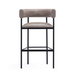 Onda Vegan Leather Metal Upholstered Barstool in Taupe