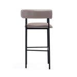 Onda Vegan Leather Metal Upholstered Barstool in Taupe