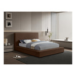 Dorian Velvet Upholstered Queen Bed in Brown