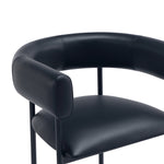 Onda Vegan Leather Metal Upholstered Barstool in Black