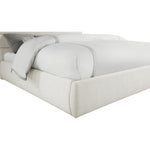 Adam Linen Textured Fabric Upholstered King Bed in Cream