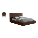 Dorian Velvet Upholstered Queen Bed in Brown