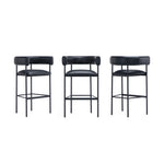 Onda Vegan Leather Metal Upholstered Barstool in Black