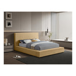 Dorian Velvet Upholstered Queen Bed in Camel