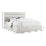 Adam Linen Textured Fabric Upholstered King Bed in Cream