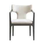 Eloria Chenille Wood Armchair in Cream