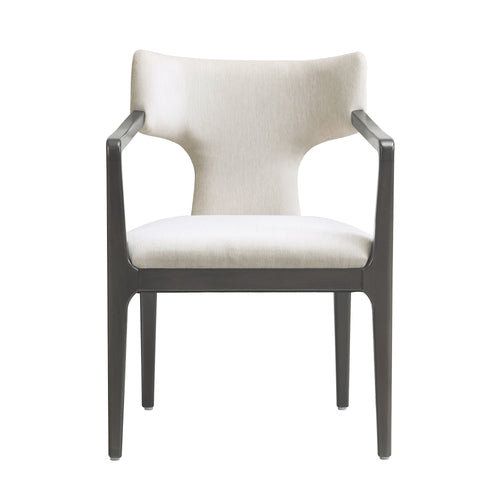Eloria Chenille Wood Armchair in Cream
