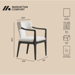 Eloria Chenille Wood Armchair in Cream