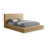 Dorian Velvet Upholstered Queen Bed in Camel
