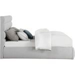 Adam Linen Textured Fabric Upholstered King Bed in Grey