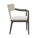 Eloria Chenille Wood Armchair in Cream