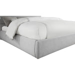 Adam Linen Textured Fabric Upholstered King Bed in Grey