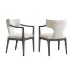 Eloria Chenille Wood Armchair in Cream