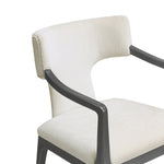 Eloria Chenille Wood Armchair in Cream
