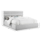 Adam Linen Textured Fabric Upholstered King Bed in Grey