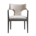Eloria Chenille Wood Armchair in Taupe