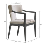 Eloria Chenille Wood Armchair in Taupe
