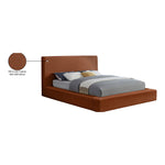 Dorian Velvet Upholstered Queen Bed in Cognac