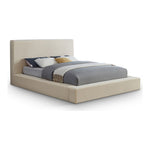 Dorian Velvet Upholstered Queen Bed in Cream