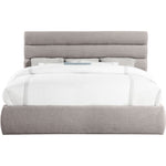 Adam Linen Textured Fabric Upholstered King Bed in Taupe